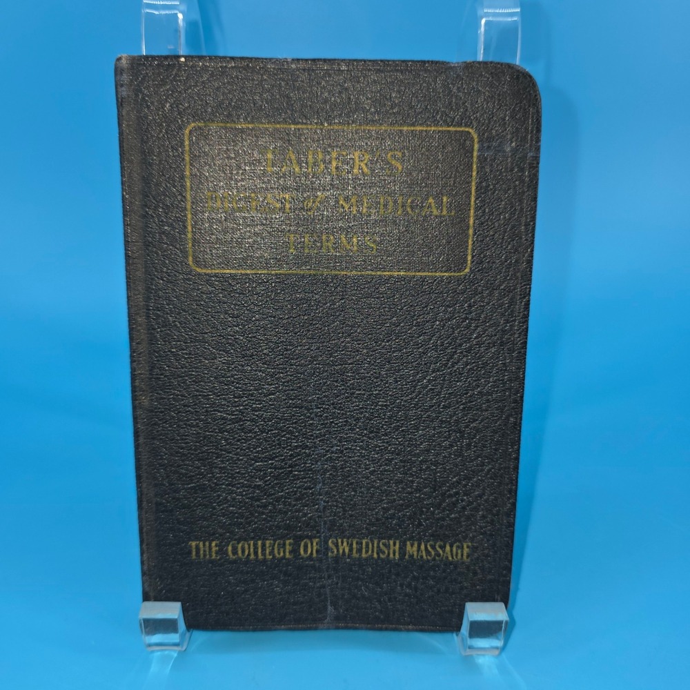 Vintage 1938 Taber's Digest of Medical Terms The College of Swedish Massage Book